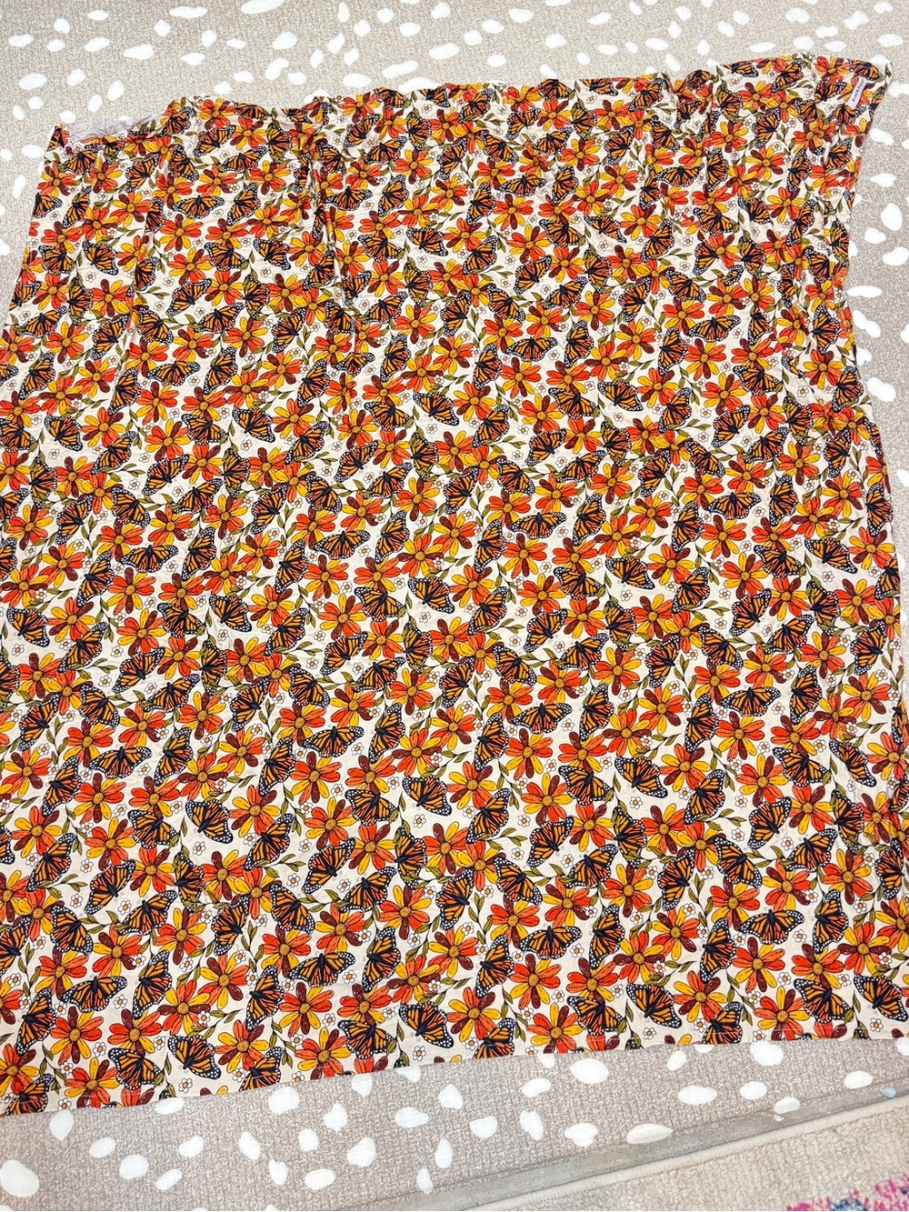Bamboo Blanket Monarch butterfly butterflies floral print baby stroller girl